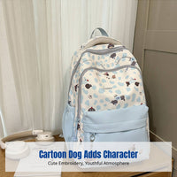 Cartoon Dachshund Student Backpack, School Bag, Outdoor Travel, Multicolor, Unisex, Large Capacity, Nylon, Laptop Compartment